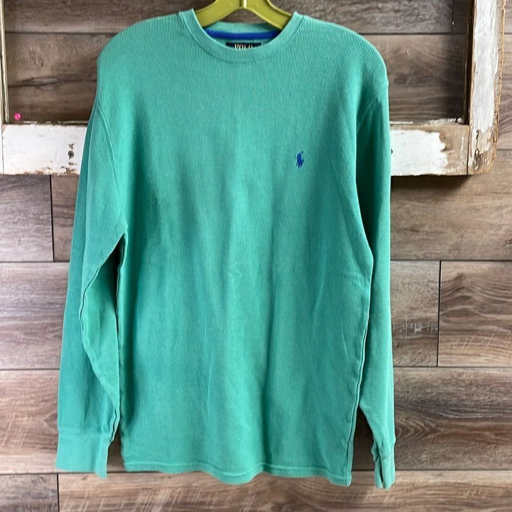 Polo Ralph Lauren Black Label Pullover Long Sleeve Thermal Shirt, Medium,Green